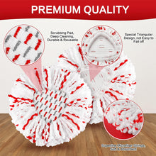 Load image into Gallery viewer, 3 Pack Spin Mop Heads with Scrub Pads for O-Cedar EasyWring 1 Tank System.