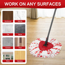 Load image into Gallery viewer, 3 Pack Spin Mop Heads with Scrub Pads for O-Cedar EasyWring 1 Tank System.