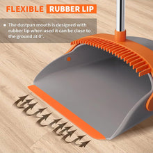 Load image into Gallery viewer, Upgraded Broom and Dustpan Set, 52" Long Handle Standing Combo with Self-Cleaning Teeth – Perfect for Pet Hair, Kitchen, Office, Home, Indoor & Outdoor Cleaning.
