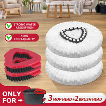 Load image into Gallery viewer, Mop Head & Scrub Brush Refill Only For O-Cedar EasyWring 1 Tank System. Bucket & Handle NOT Included.