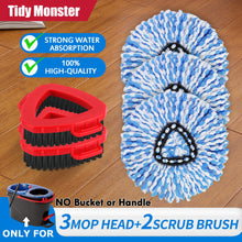 Load image into Gallery viewer, Spin Mop Heads and Scrub Brush Refills Bundles For O-Cedar RinseClean 2 Tank System. Bucket and Handle NOT Included.
