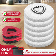 Mop Head & Scrub Brush Refill Only For O-Cedar EasyWring 1 Tank System. Bucket & Handle NOT Included.