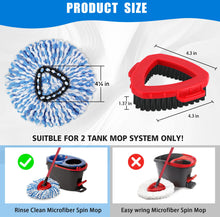 Load image into Gallery viewer, Spin Mop Heads and Scrub Brush Refills Bundles For O-Cedar RinseClean 2 Tank System. Bucket and Handle NOT Included.
