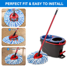 Load image into Gallery viewer, Spin Mop Heads and Scrub Brush Refills Bundles For O-Cedar RinseClean 2 Tank System. Bucket and Handle NOT Included.

