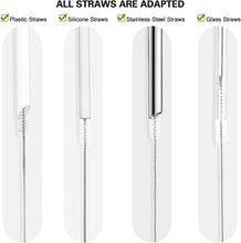Load image into Gallery viewer, Straw Cleaner Brush Set, 10 Pieces 10 Inch Stainless Steel Handle Straw Brush Set, Extra Long Straw Brush for Tumbler, Sippy Cup, Water Bottle and Tubes
