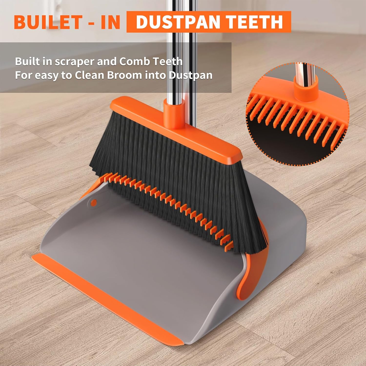 Broo and Dustpan Set with Handle, Brush and Dustpan Set for Hoe Broo and Dustpan Set with Handle, Brush and Dustpan Set for Hoe