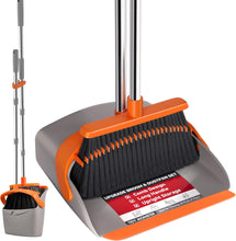Load image into Gallery viewer, Upgraded Broom and Dustpan Set, 52&quot; Long Handle Standing Combo with Self-Cleaning Teeth – Perfect for Pet Hair, Kitchen, Office, Home, Indoor &amp; Outdoor Cleaning.

