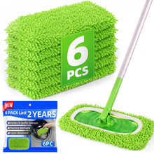 Load image into Gallery viewer, 6PCS Reusable Microfiber Mop Pads Compatible with Swiffer Sweeper
